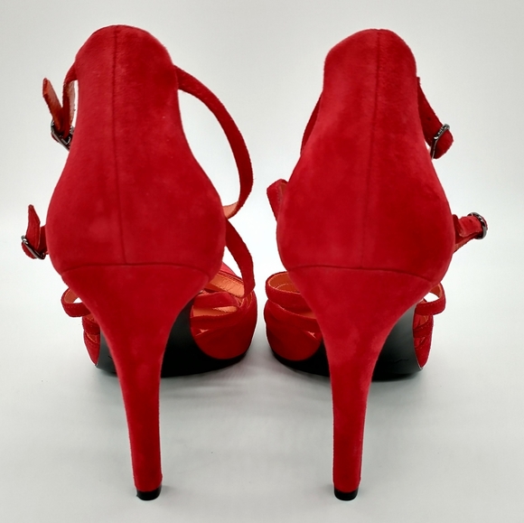 Via Spiga Edita Heels Suede Red Size 9.5 - Picture 3 of 6